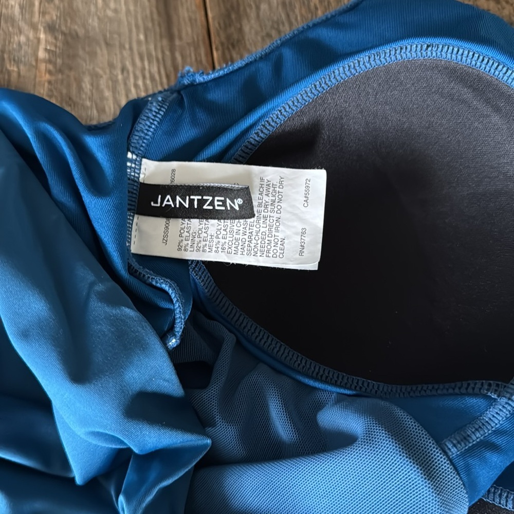 Jantzen One-Piece V-Neck Swimsuit NWOT Size 10 Moroccan Blue - Picture 2 of 12